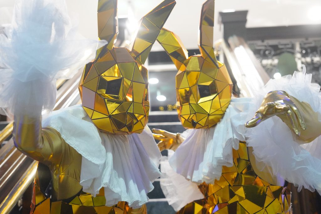 roaming mirror performers